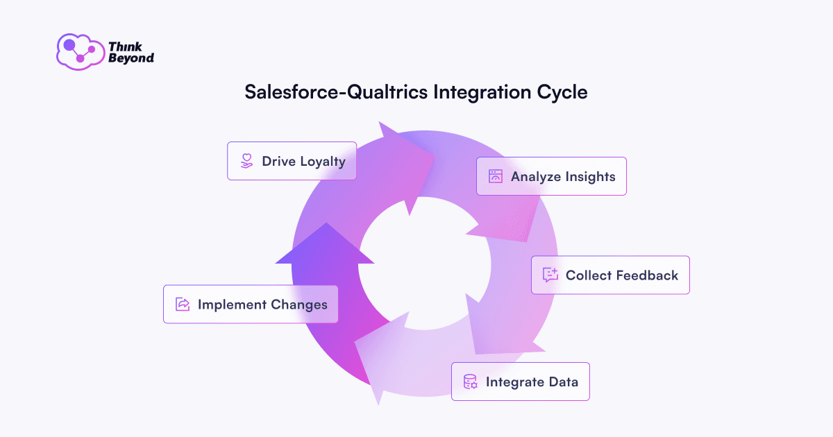 Infographic of the Salesforce quality integration cycle, showcasing the phases and components essential for successful integration