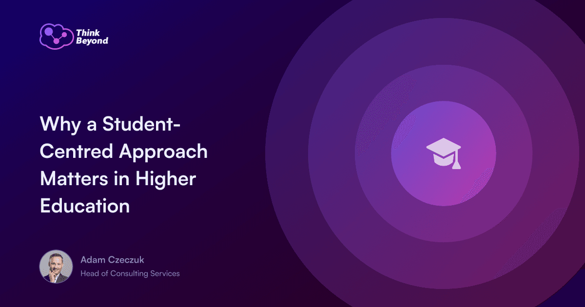 Graphic featuring concentric circles with a graduation cap icon, titled 'Why a Student-Centred Approach Matters in Higher Education'.