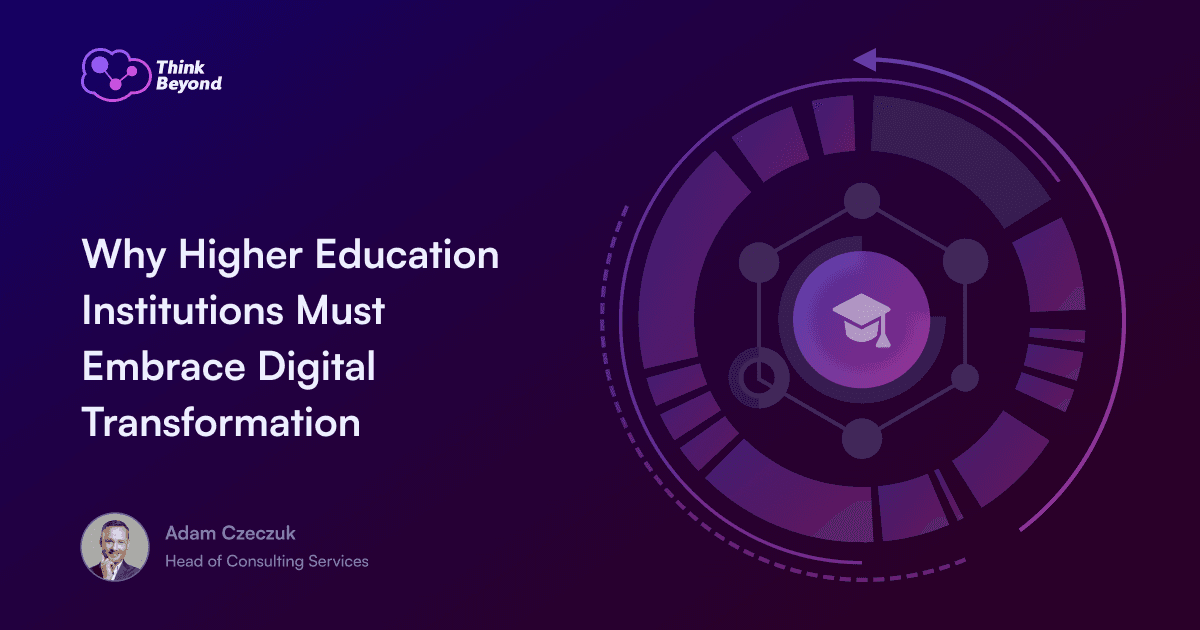 A visual representation of digital transformation's impact on higher education, highlighting efficiency, engagement, and student success.