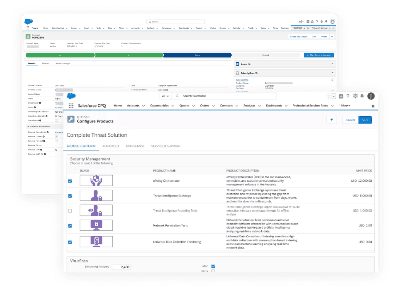 A banner showcasing the automation and streamlining of Virtanas’ quotation system using Salesforce CPQ.